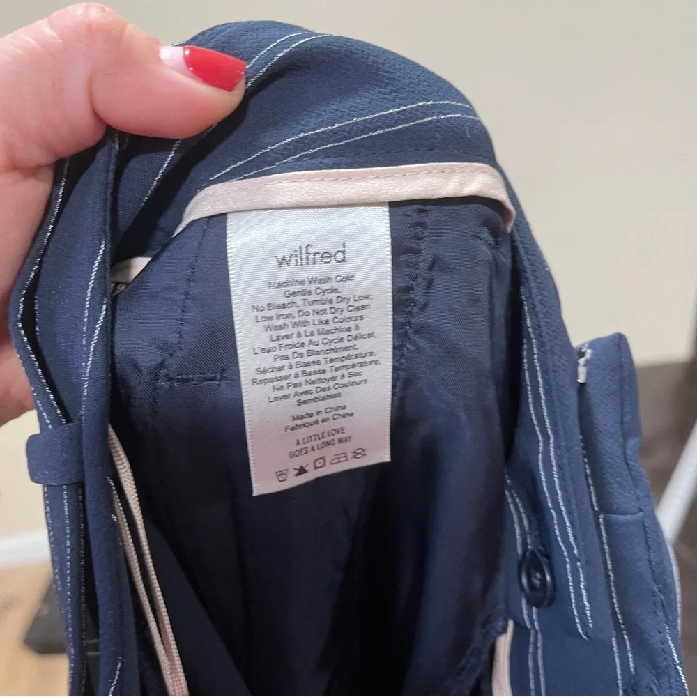 NWT Aritzia Wilfred Tie-Front (Jallade) Pant size 4 striped navy & white - Picture 12 of 12